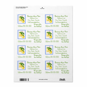 Watercolor Lemon Blue Border