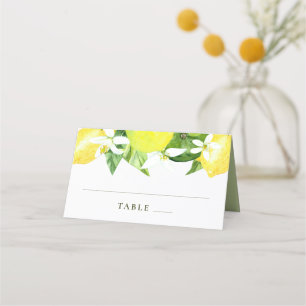 Watercolor Lemon Botanical Wedding Place Card