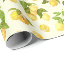 Watercolor Lemon Branches with Blossoms Pattern