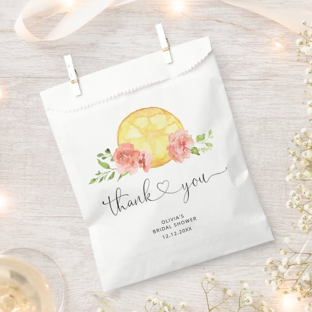 Watercolor Lemon Bridal Shower Favour Bags (Clipped)