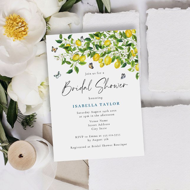 Watercolor Lemon Bridal Shower Invitation (Creator Uploaded)