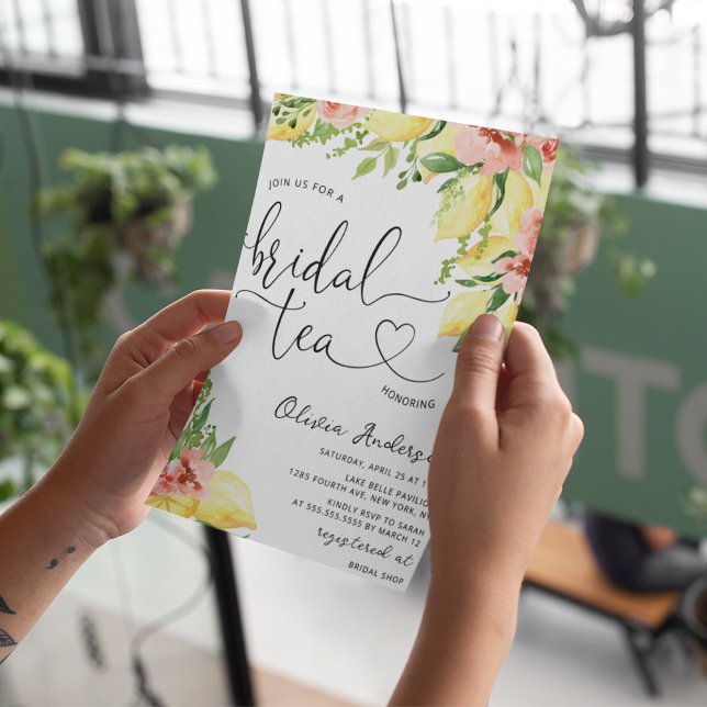 Watercolor Lemon Bridal Tea Party  Invitation (Creator Uploaded)