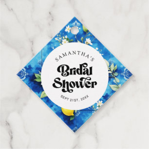 Watercolor Lemon Citrus Amalfi Coast Bridal Shower Favour Tags