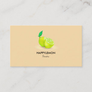 Watercolor Lemon citrus Green Lime Business Card