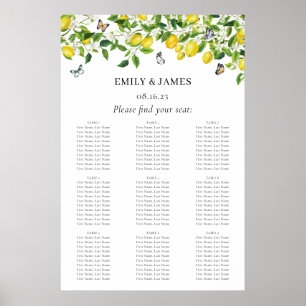 Watercolor Lemon Citrus Wedding Seating Chart