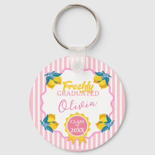 Watercolor Lemon Freshly Graduated Party Class 26 Keychain