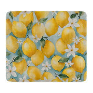 Watercolor Lemon/fruit Cutting Board