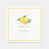 Watercolor Lemon Fruit Personalized Wedding