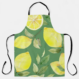 Watercolor lemon, fruit wallpaper pattern. apron
