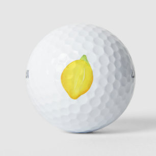 Watercolor Lemon Golf Balls
