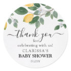 Watercolor Lemon & Greenery Baby Shower Thank You