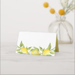 Watercolor Lemon Greenery Garland Wedding Place Card<br><div class="desc">Watercolor Lemon Greenery Garland Wedding Place Card | Customizable place card featuring watercolor illustration of lemons and greenery garland with a yellow watercolor background. This lemon place cards are perfect for spring and summer weddings,  bridal showers,  baby showers and so much more. Matching items are available.</div>