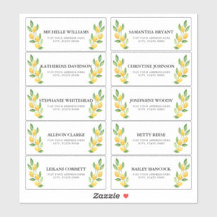 Watercolor Lemon Guest Address Labels