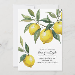 Watercolor Lemon  Invitation