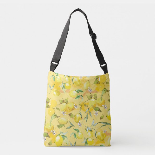 Watercolor lemon IV Crossbody Bag (Front)
