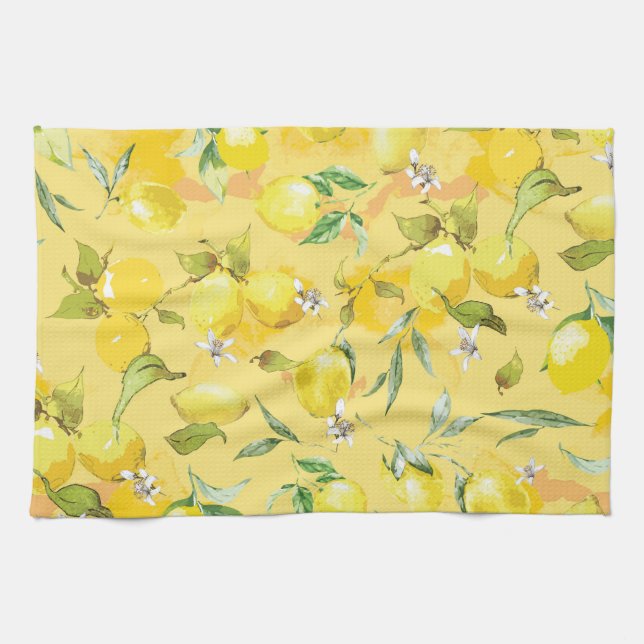 Watercolor lemon IV Kitchen Towel (Horizontal)