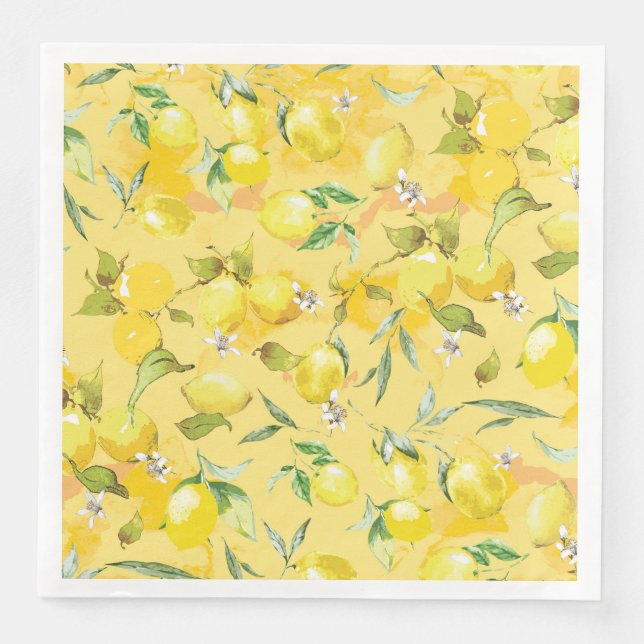 Watercolor lemon IV Napkin (Front)