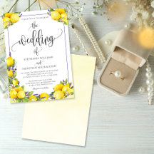 Watercolor Lemon Lavender Boho Wedding