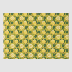 Watercolor Lemon Leaf Yellow Pattern  Tissue Paper