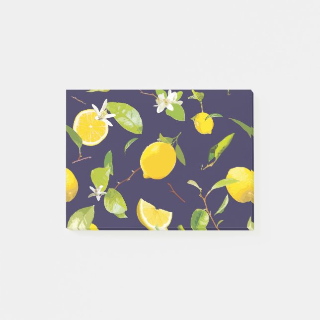 Watercolor Lemon & Leaves 10 Post-it Notes (Front)