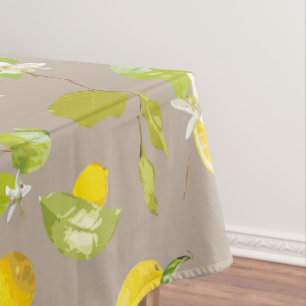 Watercolor Lemon & Leaves 11 Tablecloth