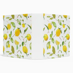 Watercolor Lemon & Leaves 2 Binder