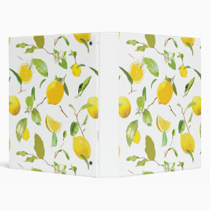 Watercolor Lemon & Leaves 2 Binder