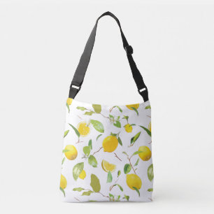 Watercolor Lemon & Leaves 2 Crossbody Bag