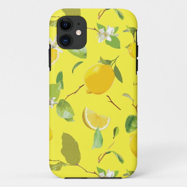 Watercolor Lemon & Leaves 4 Case-Mate iPhone Case (Back)