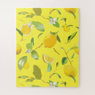 Watercolor Lemon & Leaves 4 Jigsaw Puzzle