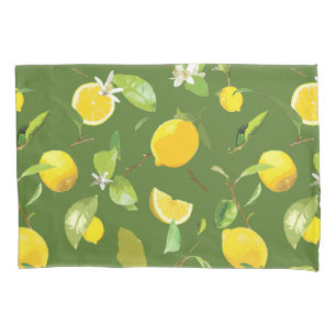 Watercolor Lemon & Leaves 5 Pillowcase