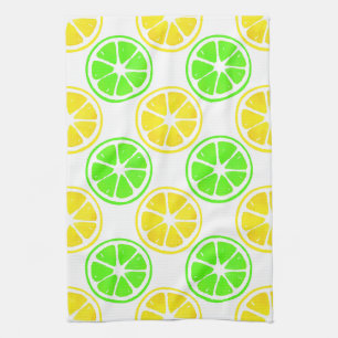 Watercolor Lemon Lime Slices   Kitchen Towel