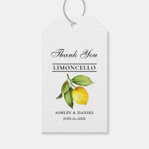 Watercolor Lemon Limoncello Wedding Gift Tags