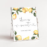 Watercolor lemon Love is sweet Poster<br><div class="desc">Citrus,  watercolor lemon Love is sweet bridal shower sign.
Matching items available.</div>