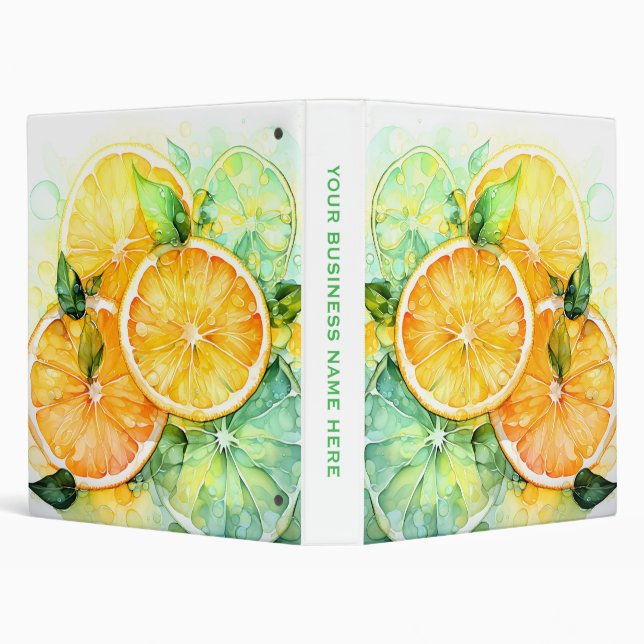 Watercolor Lemon Orange Lime Botanical Kitchen Binder (Background)