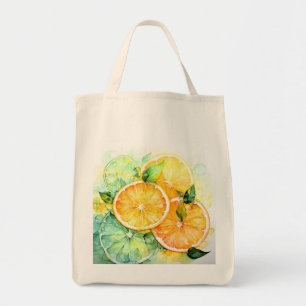 Watercolor Lemon Orange Lime Botanical Kitchen Tote Bag