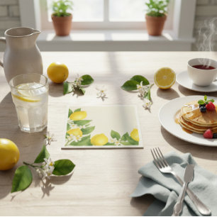 Watercolor Lemon Paper Napkins 