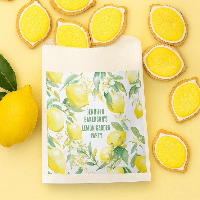 Watercolor Lemon Pattern Birthday Party Favour Bag (Watercolor Lemon Pattern Birthday Party Favor Bag
)
