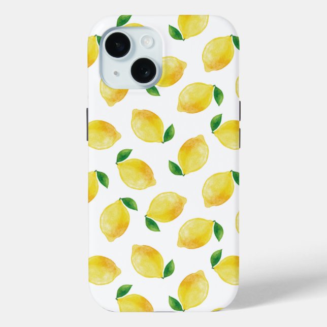 Watercolor Lemon Pattern Case-Mate iPhone Case (Back)