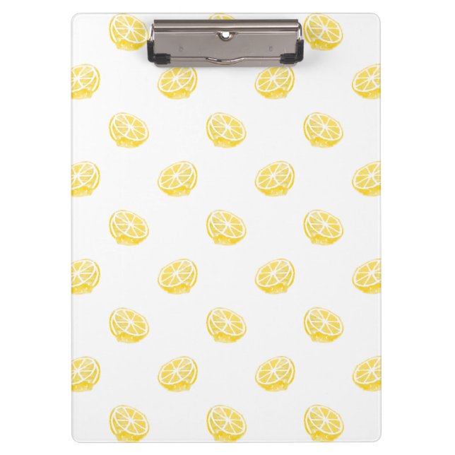 Watercolor Lemon Pattern Clipboard (Front)