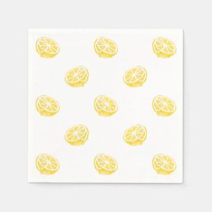 Watercolor Lemon Pattern Napkin