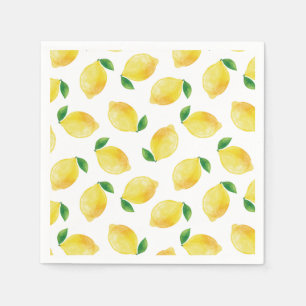 Watercolor Lemon Pattern Napkin