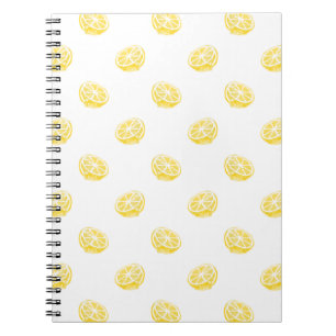 Watercolor Lemon Pattern Notebook