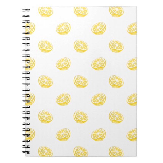 Watercolor Lemon Pattern Notebook (Front)