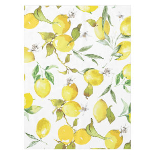 Watercolor Lemon Pattern Tablecloth