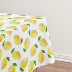 Watercolor Lemon Pattern Tablecloth