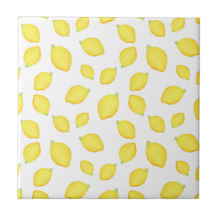 Watercolor Lemon Pattern Tile
