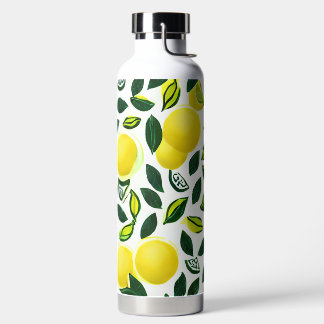 Watercolor Lemon Pattern Water Bottle