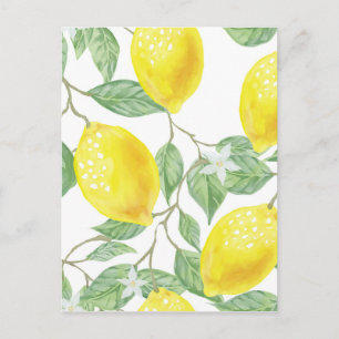 Watercolor Lemon Postcard