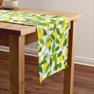 Watercolor Lemon Short Table Runner